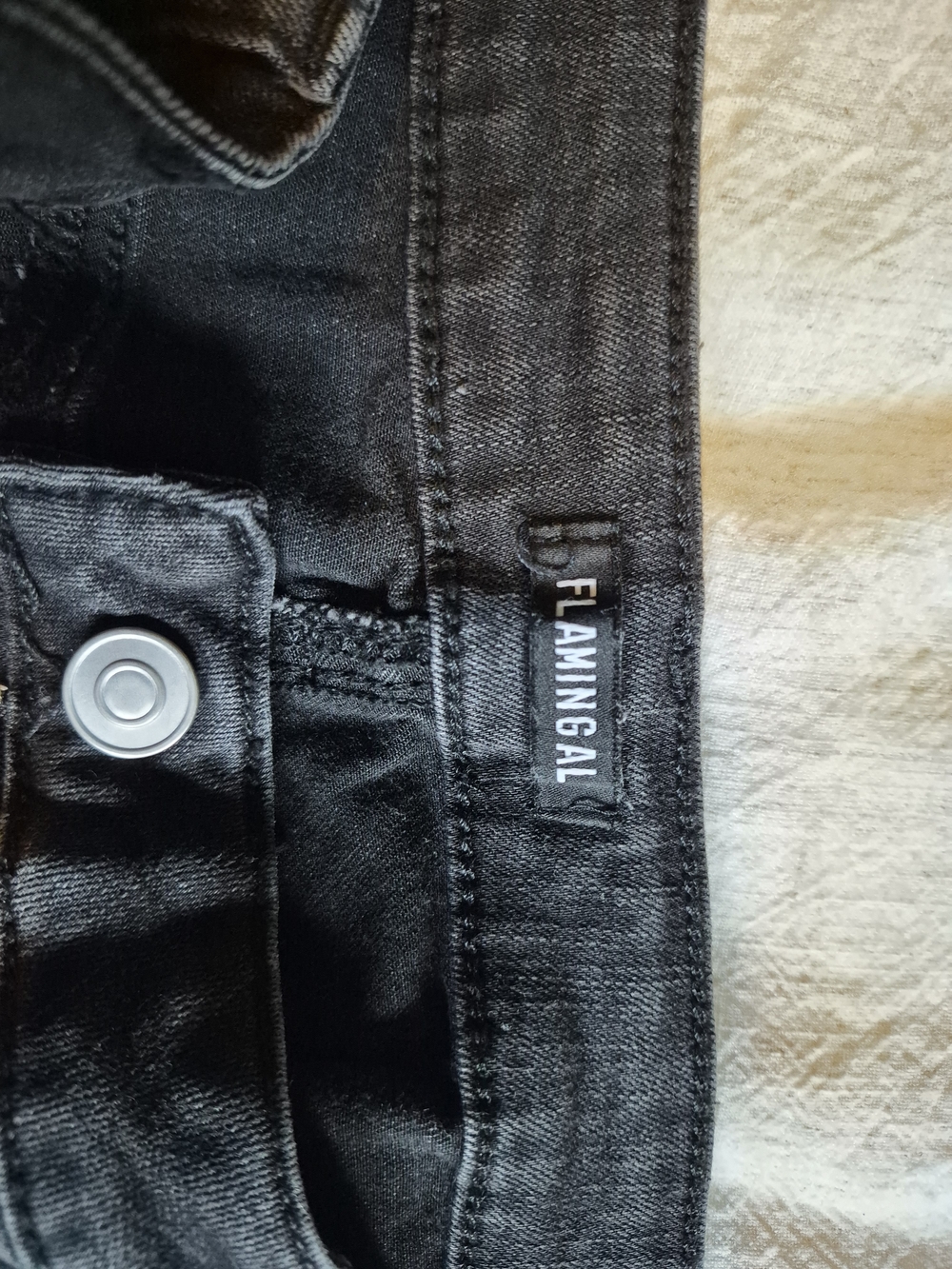High-Rise Distressed Flare Jeans - Black - Picture 9 of 15